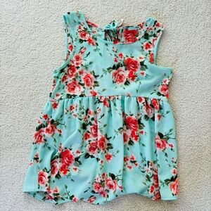 Mint/Aqua Floral Tank - size small